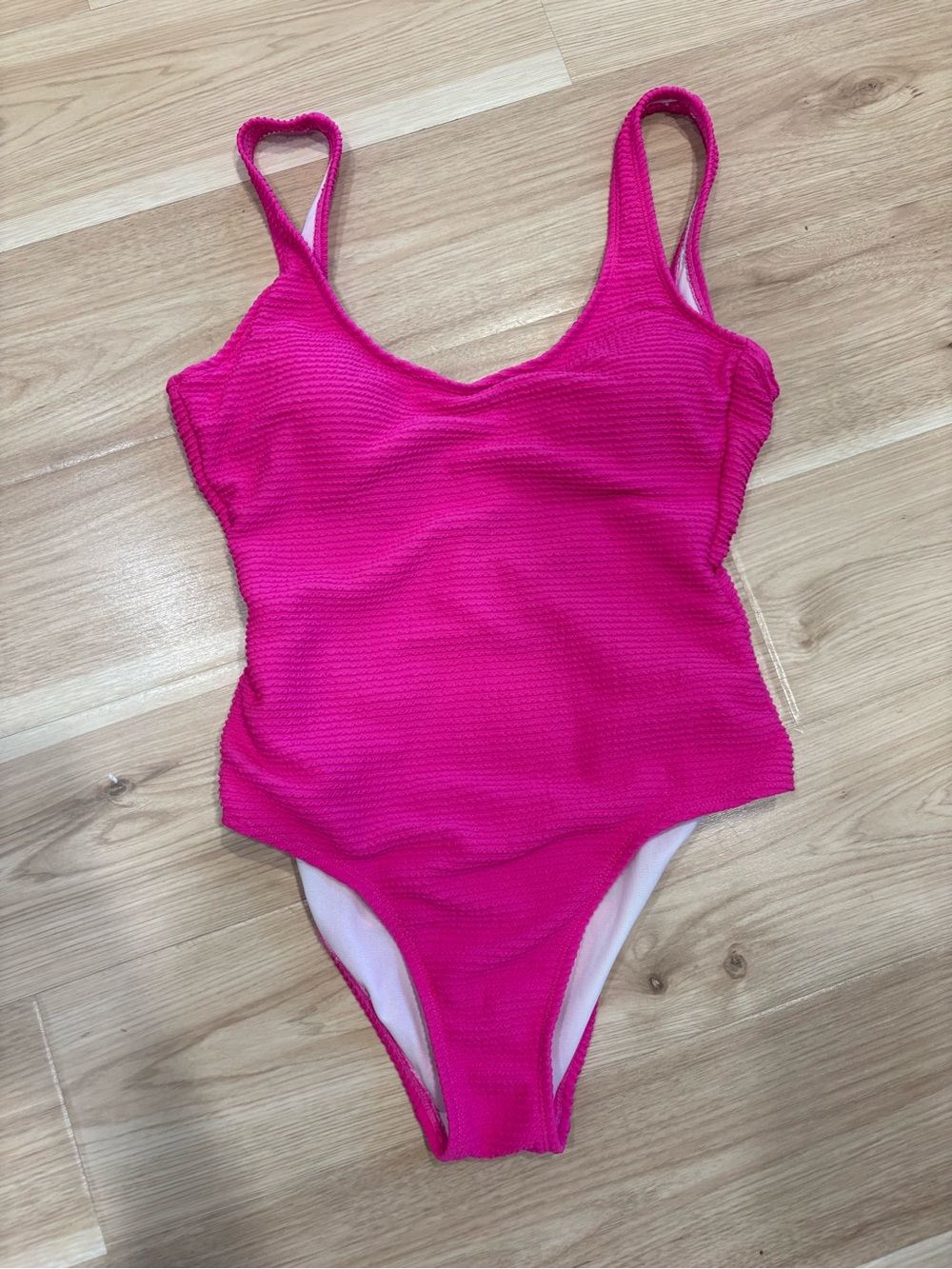 Women’s Hot Pink Textured One-Piece Swimsuit
